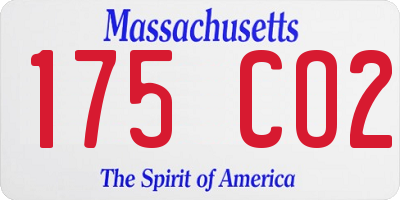 MA license plate 175CO2
