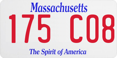 MA license plate 175CO8