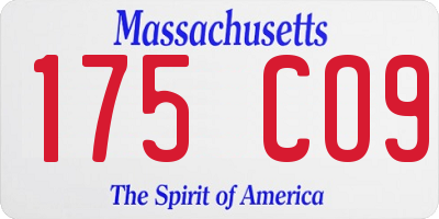 MA license plate 175CO9
