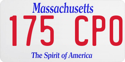 MA license plate 175CP0