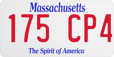 MA license plate 175CP4