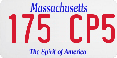 MA license plate 175CP5