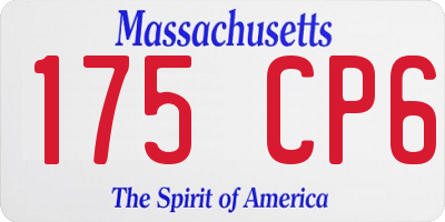 MA license plate 175CP6