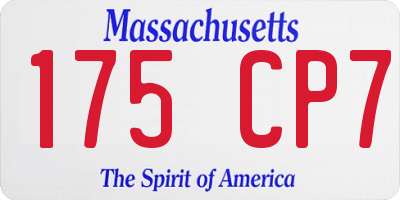 MA license plate 175CP7