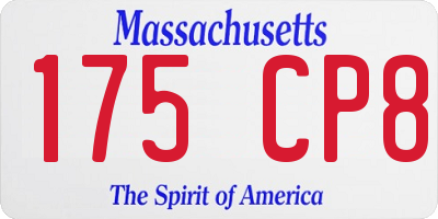 MA license plate 175CP8