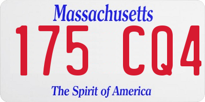MA license plate 175CQ4