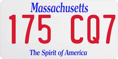 MA license plate 175CQ7