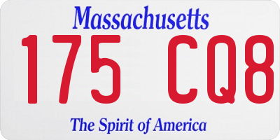 MA license plate 175CQ8