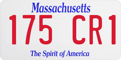 MA license plate 175CR1