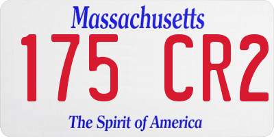 MA license plate 175CR2
