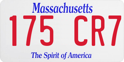 MA license plate 175CR7