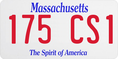 MA license plate 175CS1