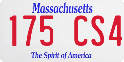 MA license plate 175CS4