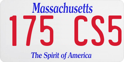 MA license plate 175CS5