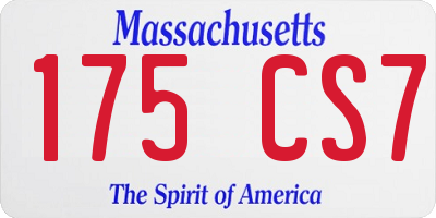 MA license plate 175CS7