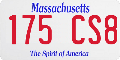 MA license plate 175CS8