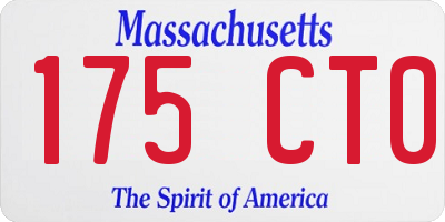 MA license plate 175CT0