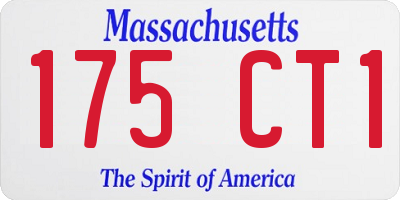 MA license plate 175CT1