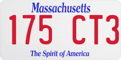 MA license plate 175CT3