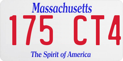 MA license plate 175CT4