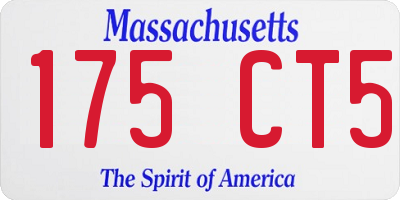 MA license plate 175CT5