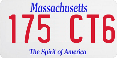 MA license plate 175CT6