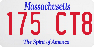 MA license plate 175CT8