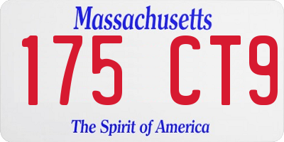 MA license plate 175CT9