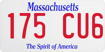 MA license plate 175CU6