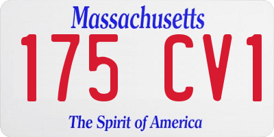 MA license plate 175CV1