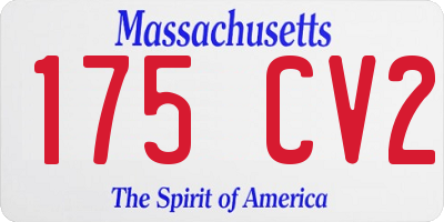 MA license plate 175CV2