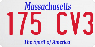 MA license plate 175CV3