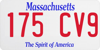 MA license plate 175CV9