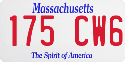 MA license plate 175CW6
