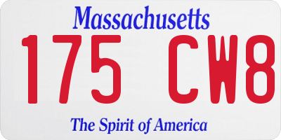 MA license plate 175CW8