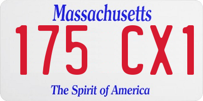 MA license plate 175CX1