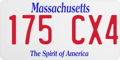 MA license plate 175CX4