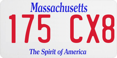 MA license plate 175CX8