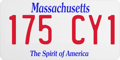 MA license plate 175CY1