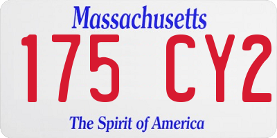 MA license plate 175CY2