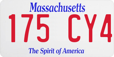 MA license plate 175CY4