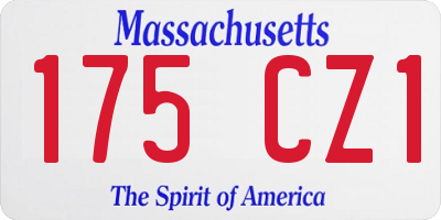 MA license plate 175CZ1