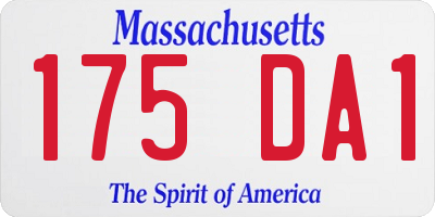 MA license plate 175DA1
