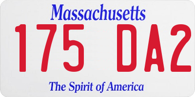 MA license plate 175DA2