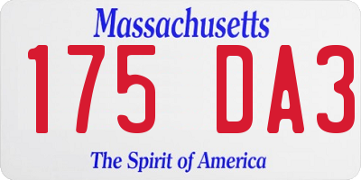 MA license plate 175DA3