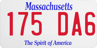 MA license plate 175DA6
