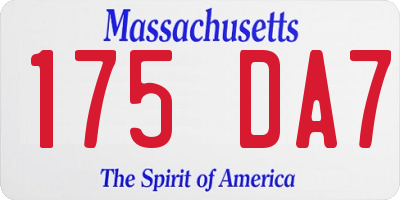 MA license plate 175DA7