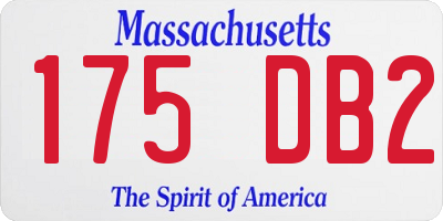 MA license plate 175DB2