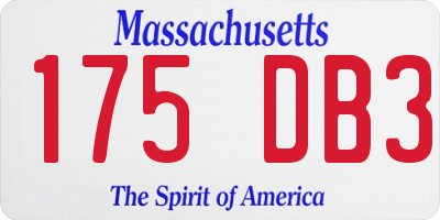 MA license plate 175DB3