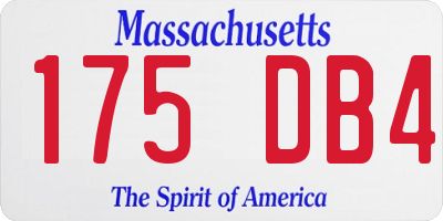 MA license plate 175DB4